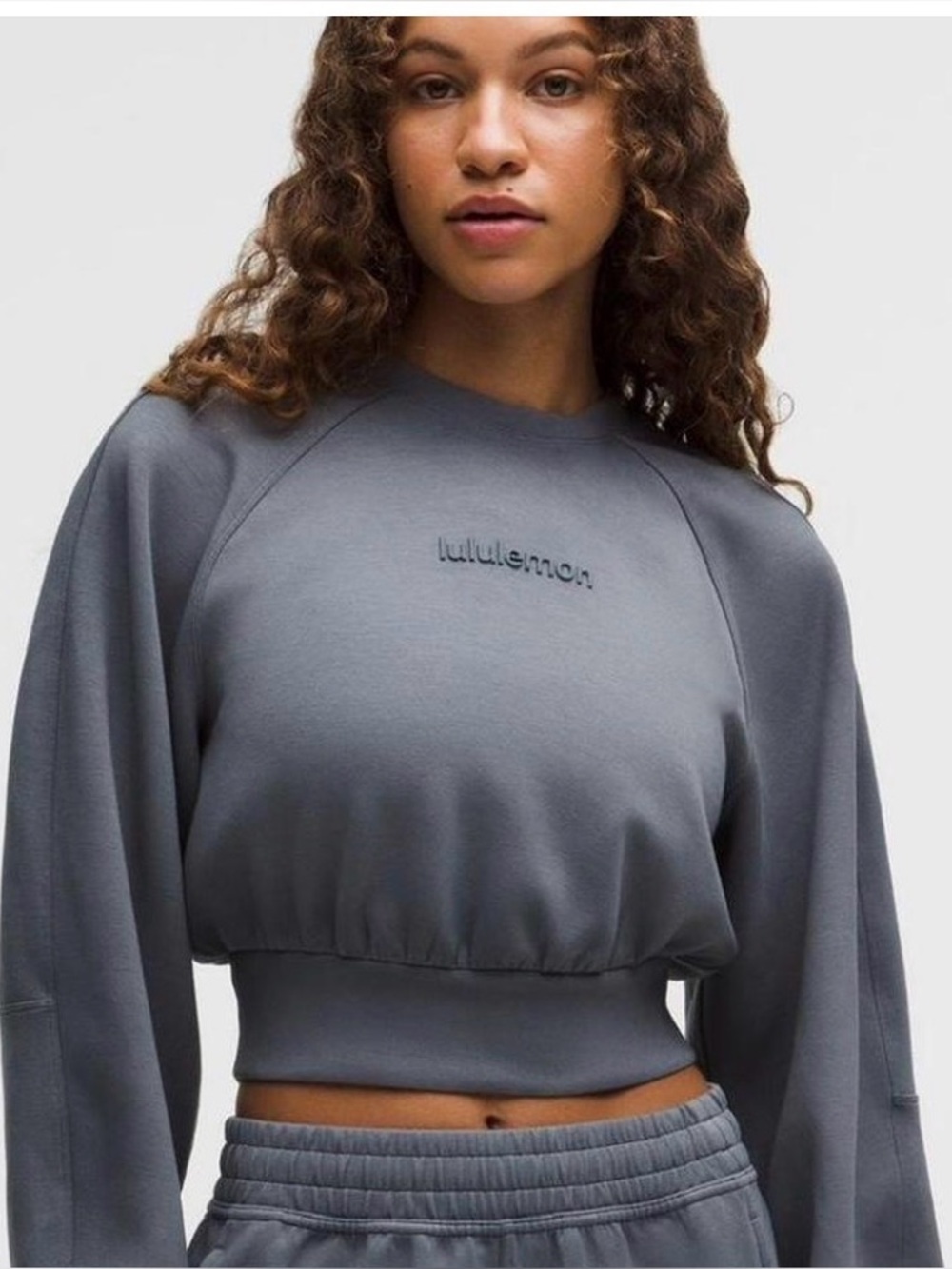 lululemon athletica Cropped Pullover Sweatshirt - Slate Blue